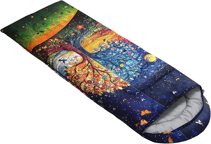 AILONEN Girls Pink Camping Sleeping Bags,Lightweight & Waterproof,3 Season Warm & Cool Weather,Cute Bow Duck Print Sleeping Bags for Kids,Girls,Adults Travelling,Outdoors