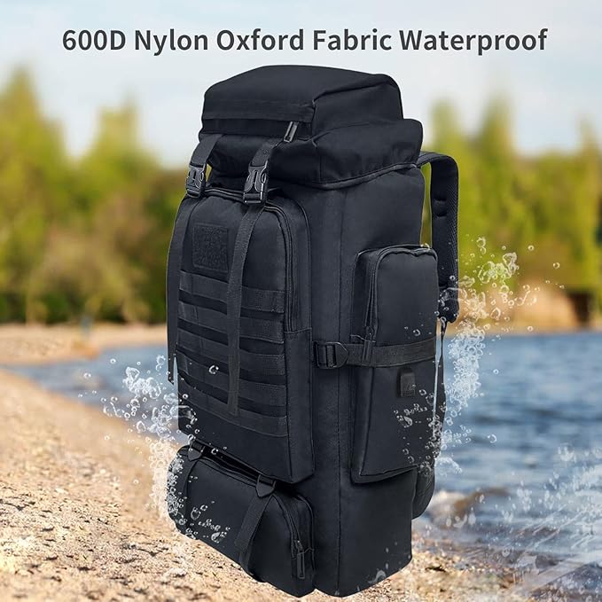 80L/100L Hiking Camping Backpack Outdoor Travel Climbing Rucksack Military Trekking Knapsack Molle 3 Days Assault Pack