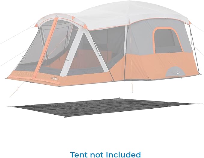 CORE Outdoor Tent Footprints | Perfect Tarp Camping Accessories for Easy Camp Setup (11 Person Cabin Tent with Screen Room)