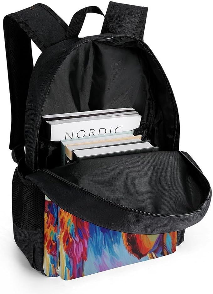 Daypack Bookbag Multipurpose Anti-Theft Big Capacity Carry On Bag, Camel Watercolor Travel Hiking Camping Rucksack With Padded Straps