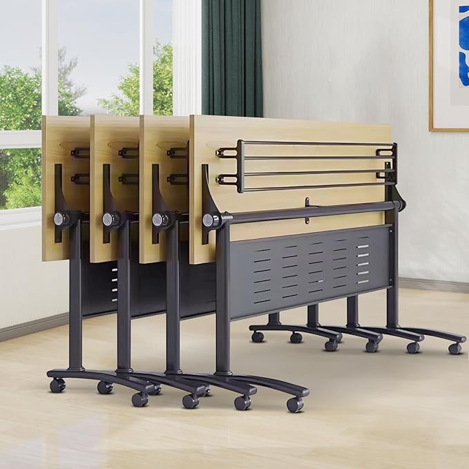 55.1 INCH Quick-Fold Training Table – Portable Conference Desk with Reinforced Metal Legs, Ideal for Office, Seminar, and Workshop Environments