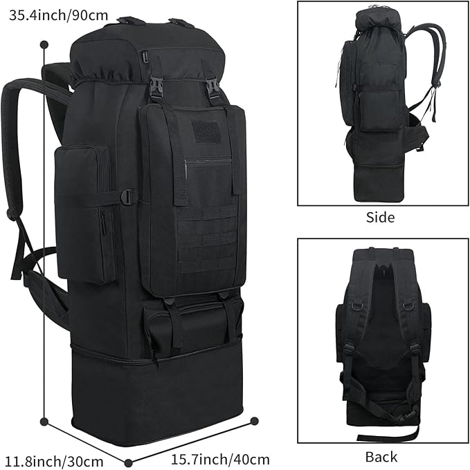 80L/100L Hiking Camping Backpack Outdoor Travel Climbing Rucksack Military Trekking Knapsack Molle 3 Days Assault Pack