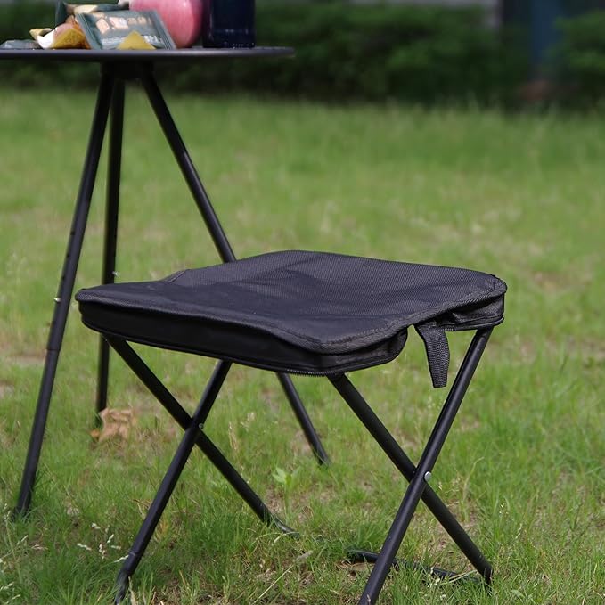 Outdoor Pocket Portable Chair,Lightweight Stool,for Camping,Hiking,Queue,shortbreak Anytime (Black, Large)