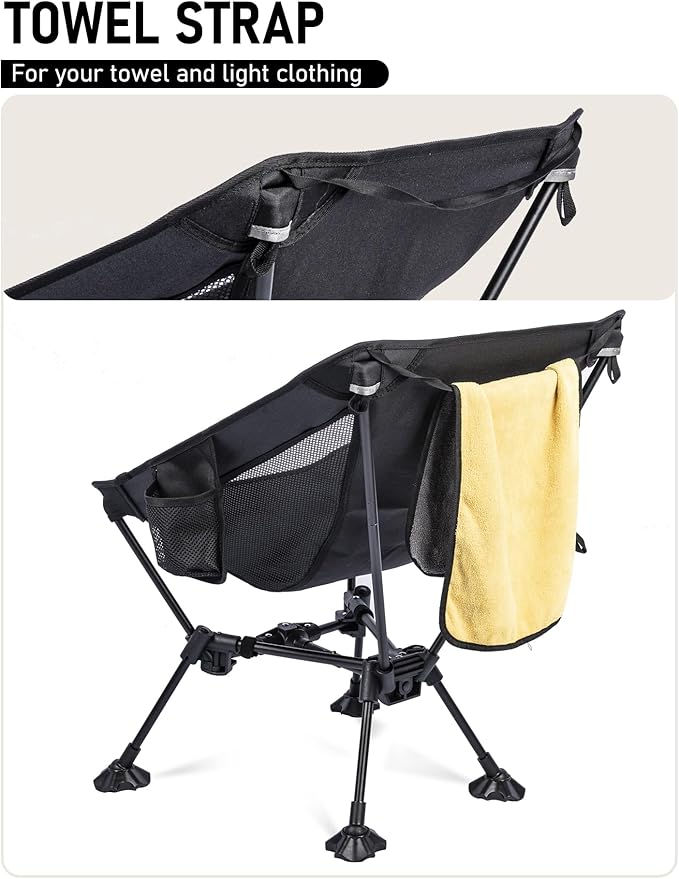 WildCall Lightweight Folding Camping Chair Compact Beach Chair with Anti-Sinking Large Feet