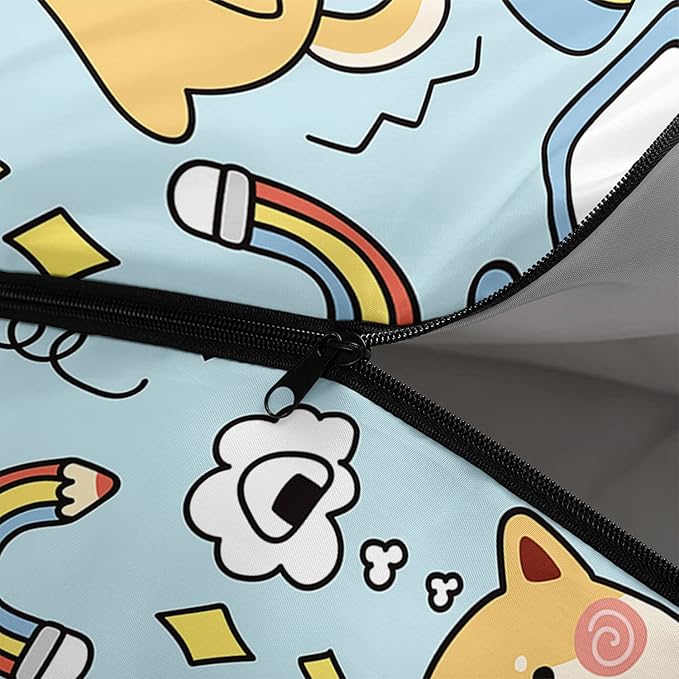 Kids Sleeping Bag for Boys Girls,Rocket Moon Print-Lightweight Warm Portable Outdoor Indoor-Waterproof Cold Weather Resistant Sleeping Bag for Camping Hiking