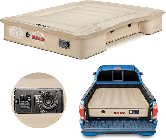 Pittman - Tacoma Truck Bed Mattress 6.5 Foot > 6ft - Airbedz Mid Size Truck Bed Air Mattress 6.5' - Built in Pump & 25% More Coverage for Pickup Camping - PPI-503