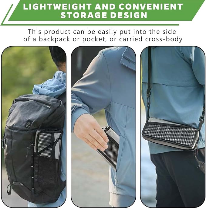 2-in-1 Collapsible Camping Stool & Sling Bag / 220LB Load Capacity Folding Portable Fishing Stool/Collapsible Stool for Camping, Hiking, Fishing, Gardening & Beach Outdoor Activities,Grey