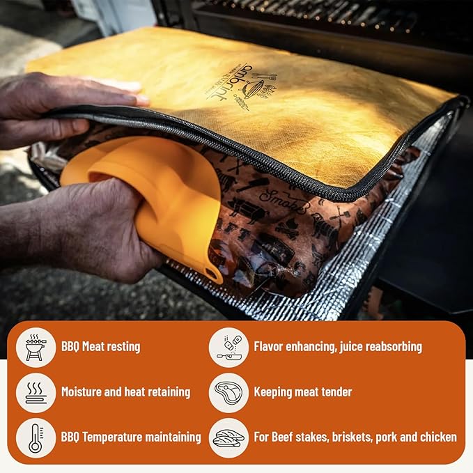 large 16L BBQ Prep Tub with Lid & BBQ Resting Blanket, Collapsible Cutting Board for Brisket & Vegetables, BBQ Tray for Meal Prep Marinating,Versatile Kitchen Container for Meat, Food Storage