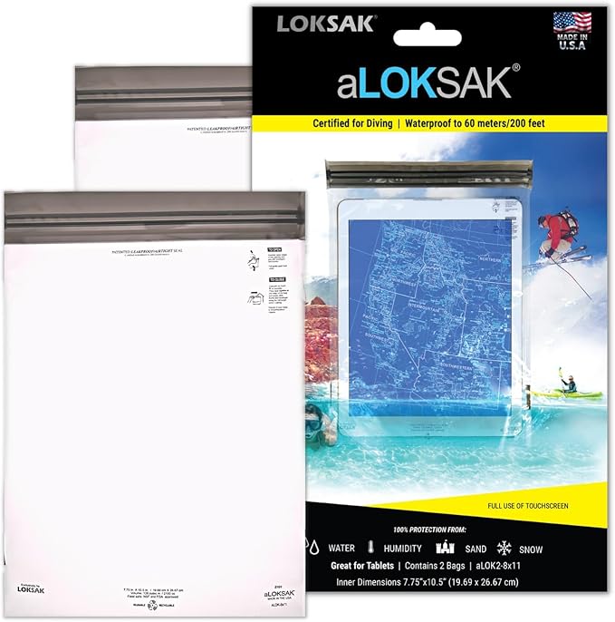 LOKSAK - aLOKSAK Waterproof Cellphone Dry Bags - Airtight Underwater Phone Pouch - Touch Screen Compatible - Diving Certified