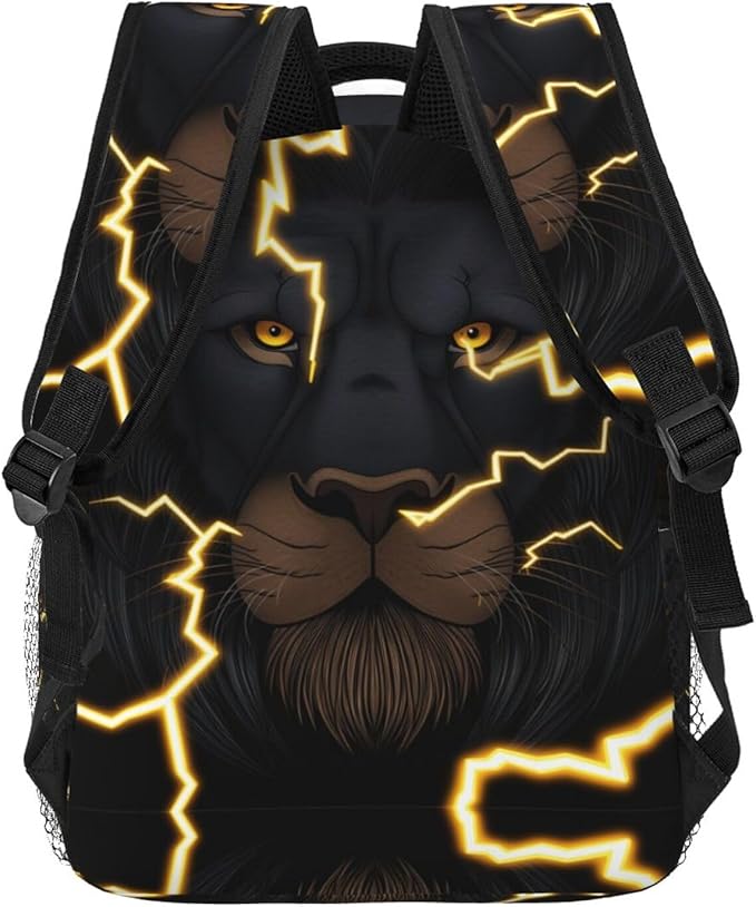 Backpack Lightweight Anti-Theft Multipurpose Golden Cool Lion Art Shoulder Bag Large Capacity Travel Hiking Backpack With Padded Straps