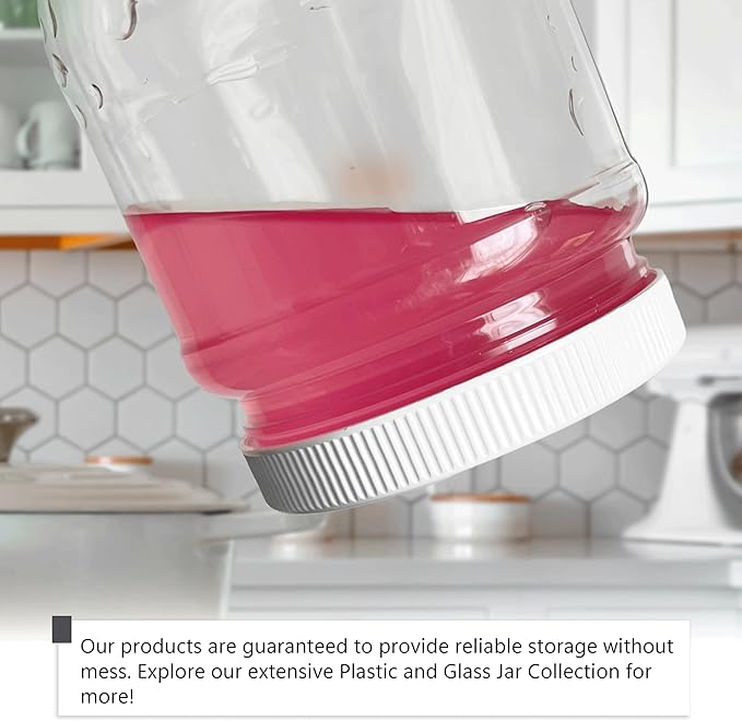 Plastic Storage Jars with Leak Proof Lids, BPA Free, Hand Wash Only (12oz Jar, 48PK)