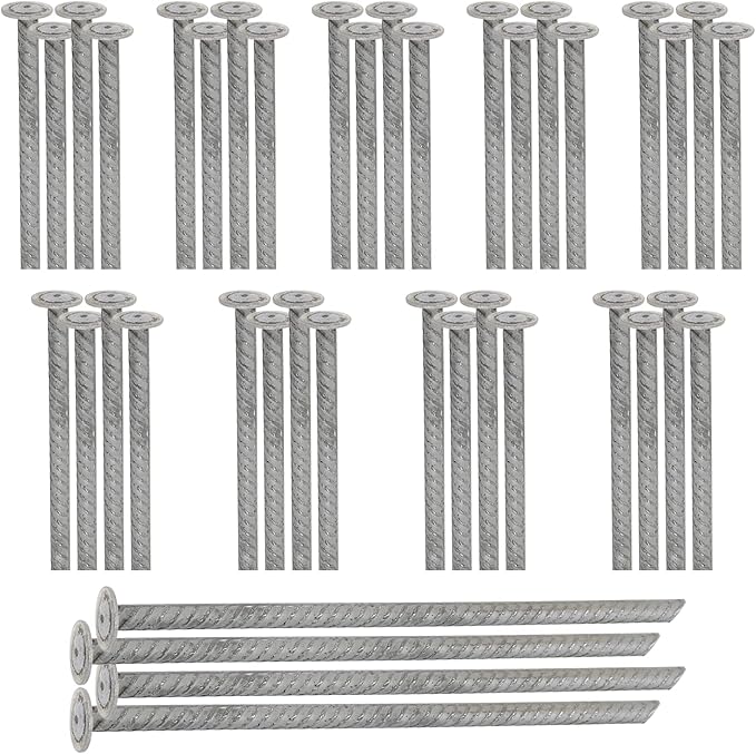 SmartSign Rebar Spikes - Pack of 40, Length 14", Diameter 1/2", Heavy Duty Metal Rebar Stakes for 6ft Parking Curbs/Wheel Stop/Speed Bump, Silver