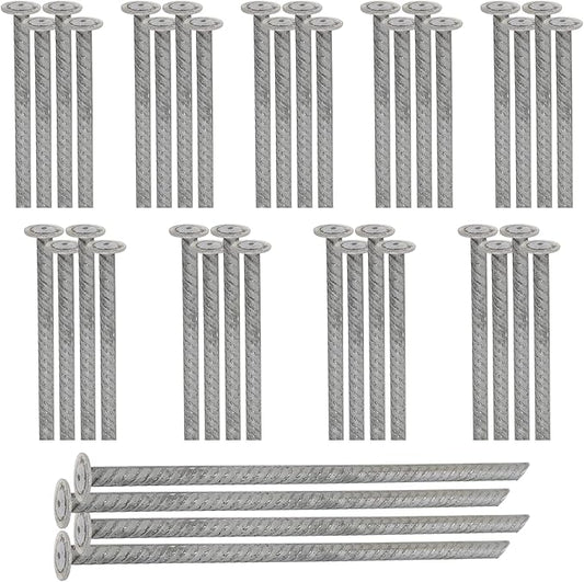 SmartSign Rebar Spikes - Pack of 40, Length 14", Diameter 1/2", Heavy Duty Metal Rebar Stakes for 6ft Parking Curbs/Wheel Stop/Speed Bump, Silver