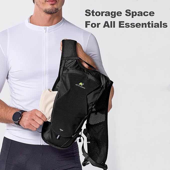 N NEVO RHINO Hydration Backpack,8L Water Backpack with 50 oz /1.5L Water Bladder Bike Hydration Pack for Men Women,Lightweight Hiking Backpack Hydro Water Daypack for Cycling Hiking