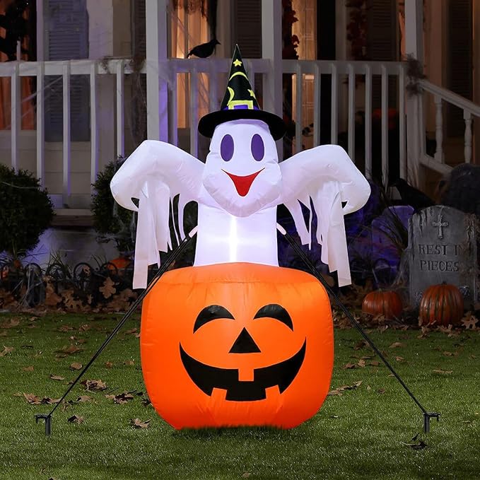 66 Pieces Inflatable Stakes and Tethers, Halloween Landscape Anchoring Stake Pack, Plastic Inflatable Spikes, Replacement Ground Stakes, Christmas Inflatable Decoration Accessories for Outdoor Garden