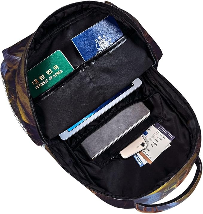 Daypack Backpack Anti-Theft Multipurpose Large Capacity Carry On Bag, Tree Camouflage Deer Art Traveling Camping Backpack With Side Pockets