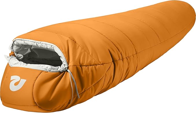 Retrospec Dream Mummy Sleeping Bag - 30°F Camping & Travel Essential Gear with Water - Resistant Shell & Synthetic Fill - Zippered Pocket & Stuff Sack