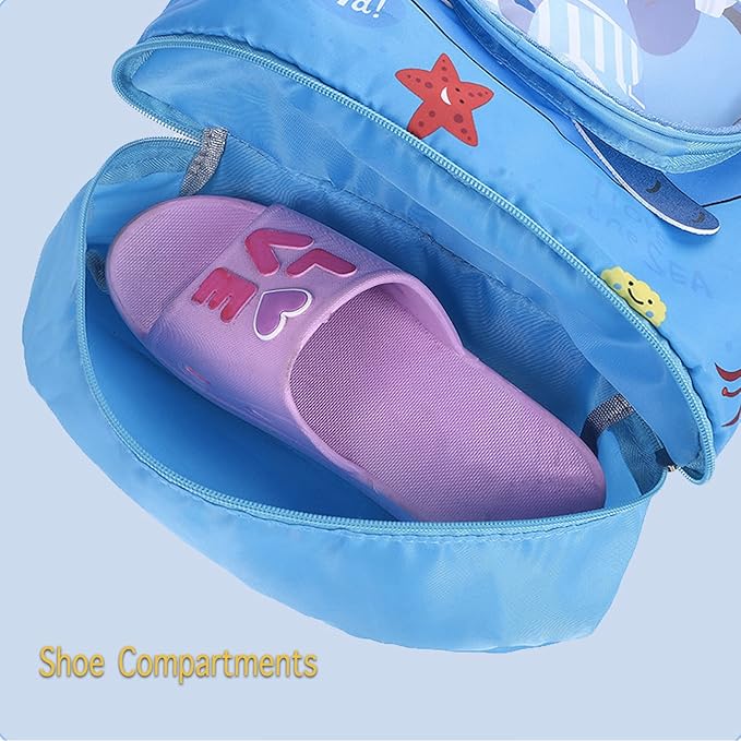Dry Wet Separated Swim Bags for Swimmers Shark Pool Gear Drawstring Gym Bag Beach Backpack for Women Men Boys Girls Teener Camping Hiking Shopping Swimming Dance Travel With Shoe Compartments