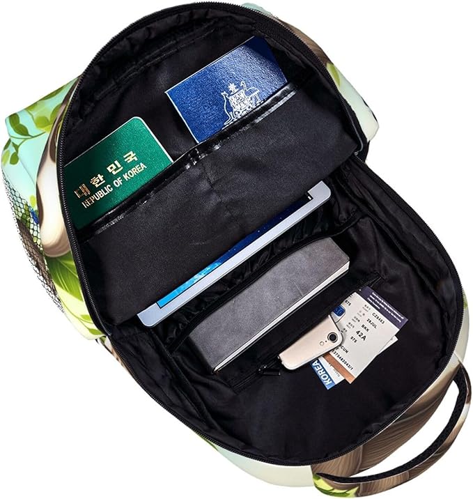Lightweight Rucksack for Sports Travel Running, Big Capacity Multipurpose Anti-Theft Bookbag, The Happy Time Of The Sloth Family Art Travel and Sport Backpack Rucksack