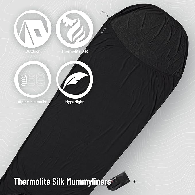 COCOON - Premium - MummyLiner - Thermolite Silkweight - Volcano Grey - Regular