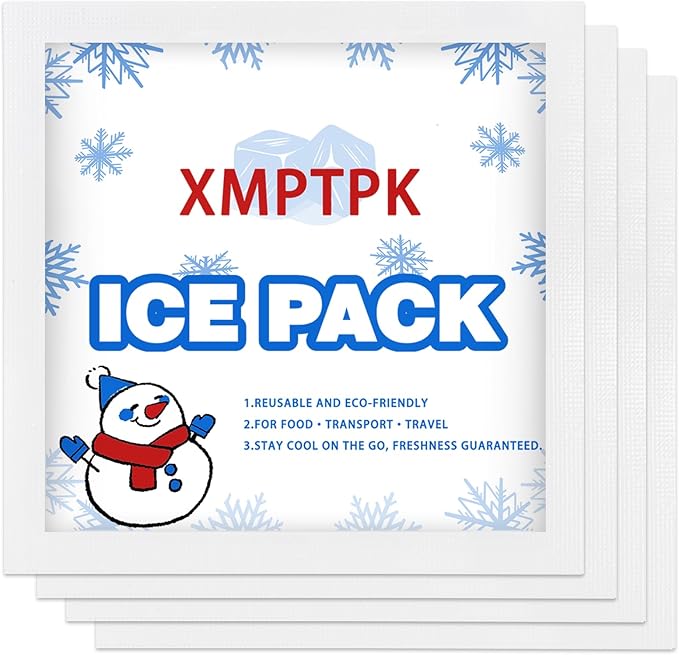 Ice Packs for Cooler, Lunch Boxes and Shipping, Slim Design Reusable Gel Freezer Packs for Frozen Food & Drinks, Camping, Picnic and Fishing