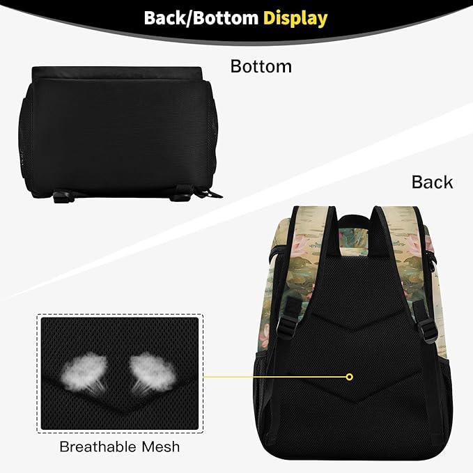 YETTASBIN Leakproof 36 Cans Cooler Backpack for Men Women - Lotus Insulated Backpack Cooler Large Capacity Waterproof Lunch Bag for Hiking, Camping, Beach, Fishing, Work