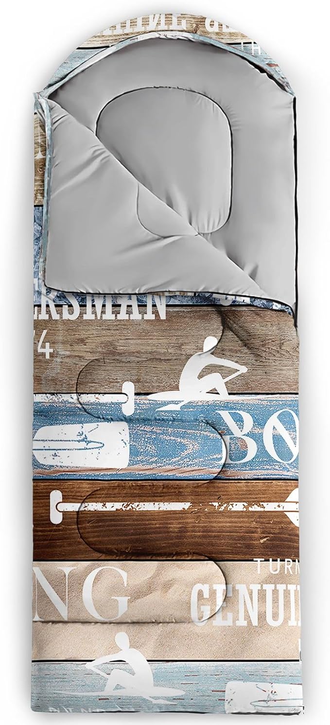 Kids Sleeping Bag for Boys Girls,Bohemian Cowboy Print-Lightweight Warm Portable Outdoor Indoor-Waterproof Cold Weather Resistant Sleeping Bag for Camping Hiking