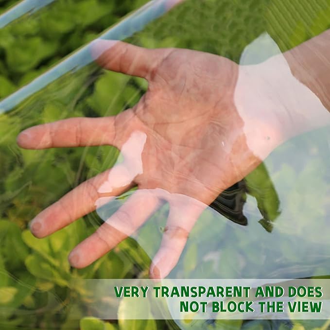 Clear Tarps Heavy Duty Waterproof, 15Mil Transparent PVC Vinyl Tarpaulin with Grommets, Ropes, Reinforced Edge, Tear-Resistant, Anti-UV for Greenhouse, Patio, Garden, Porch, Pavilion, Outdoor