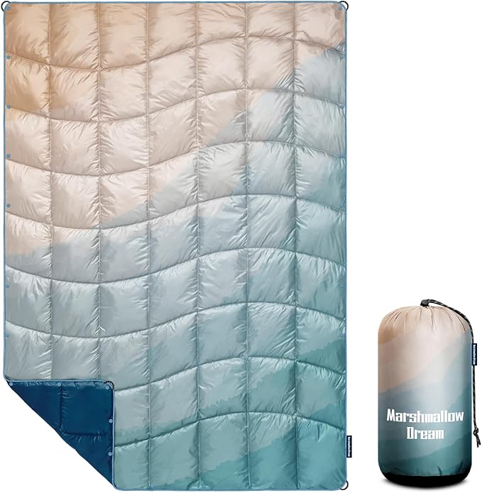 Camping Blanket, Packable Puffy Blankets Lightweight Windproof Waterproof for Outdoors,Hiking, Backpacking,Beach,Car,Picnic,Stadium