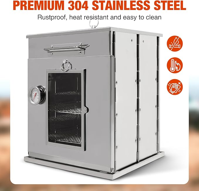 REDCAMP 14"H Foldable Camping Oven with 2 Tier Grill, Stainless Steel Portable Camping Stove for Baking Cinnamon Rolls, Breads and Muffins with Wood Burning Fire,Propane Stoves,Campers,Baking BBQ