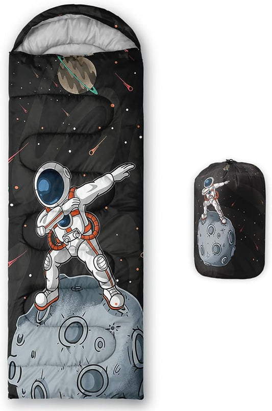 AILONEN Girls Pink Camping Sleeping Bags,Lightweight & Waterproof,3 Season Warm & Cool Weather,Cute Bow Duck Print Sleeping Bags for Kids,Girls,Adults Travelling,Outdoors