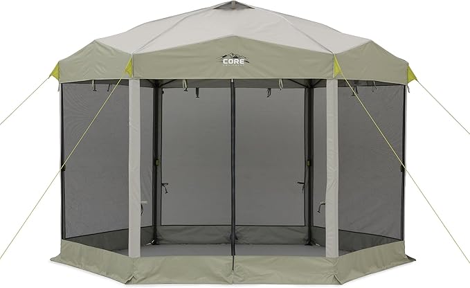 CORE 11.5’x10’ Instant Screen House | Folding and Portable Large Pop Up Tent Gazebo Canopy Shelter with Included Carry Bag | Perfect for Family Camping, Outdoor, Picnic, Backyards, and Tailgate