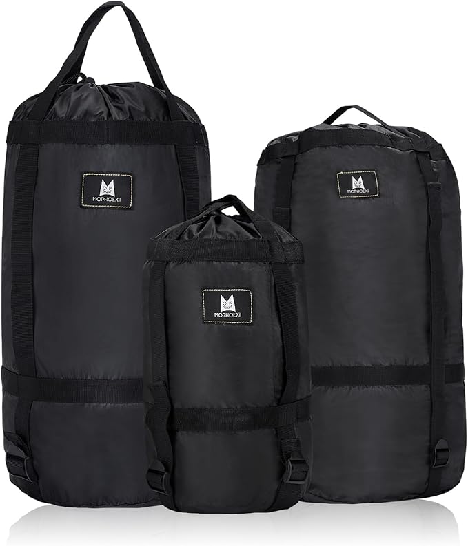 Compression Sack,8L/24L/45L Compression Stuff Sack,Water Resistant Sleeping Bag Carrier Lightweight Nylon Storage Sack-Space Saving Gear for Camping, Hiking