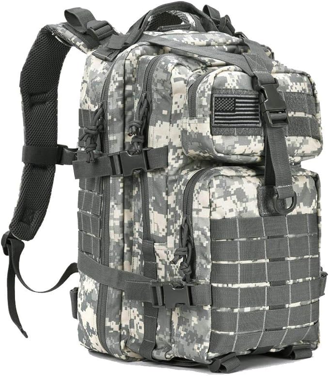 REEBOW GEAR Military Tactical Backpack for Men Large 34L Army 3 Day Assault Pack Molle Bag Backpacks (34L, ACU Camouflage)