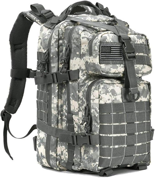 REEBOW GEAR Military Tactical Backpack for Men Large 34L Army 3 Day Assault Pack Molle Bag Backpacks (34L, ACU Camouflage)