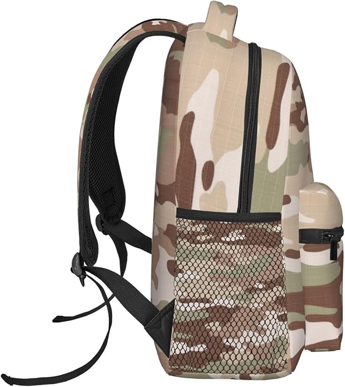 Backpack Multipurpose Anti-Theft Large Capacity Bookbag, Us Army Camouflage Travel Hiking Daypack With Side Pockets