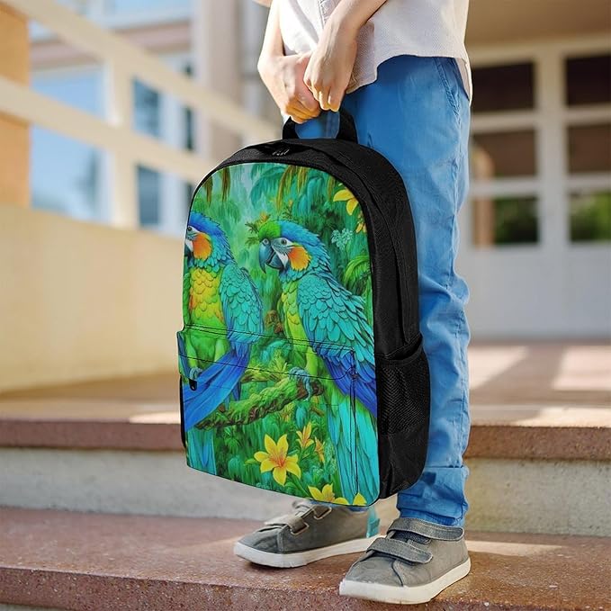 Supdreamc Adults Lightweight Parrots Spirit Art Rucksacks Large Capacity Bookbag With Adjustable Shoulder Straps for Trekking Outdoors Bicycle