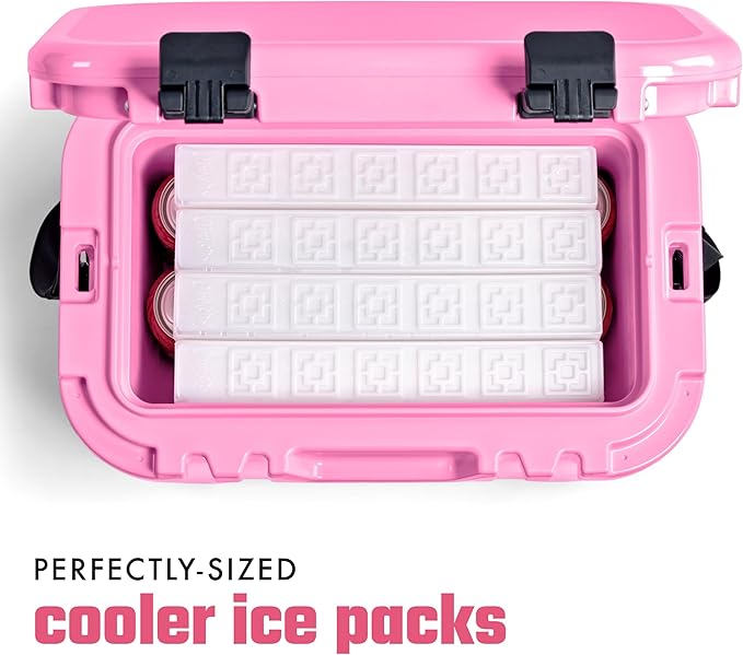 Cool Coolers XL Fashion Icicles by Fit + Fresh, 4pk Ice Pack Sticks for Coolers, Freezer Packs for Lunchboxes, Pearl White