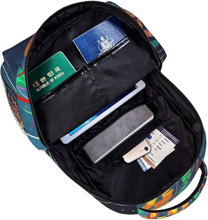 Lightweight Daypack for Camping Business Walking Cycling, Large Capacity Anti-Theft Multipurpose Bookbag, Watercolor Under Sea Ocean Jellyfish Gym Outdoor Hiking Backpack