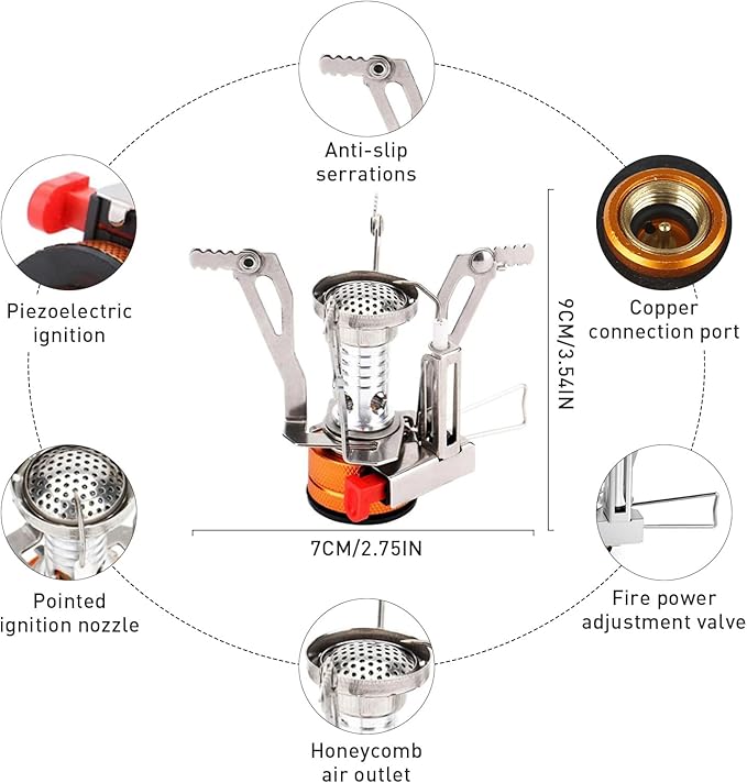 Camping Cookware Camping Cooking Set, Non-Stick Pots and Pans with Kettle, 2 Stainless Steel Plates, 2 Water Cups, 2 Sets of Knives and Forks, Spatula, Dish Towel, Backpack Storage Bag