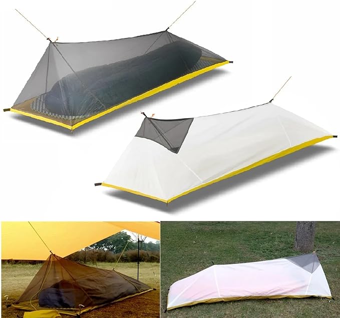 230g/260g Ultralight 1-Person Tent – 40D 210T Nylon 3-4 Season Camping Tent with Mesh Mosquito Net & Vent