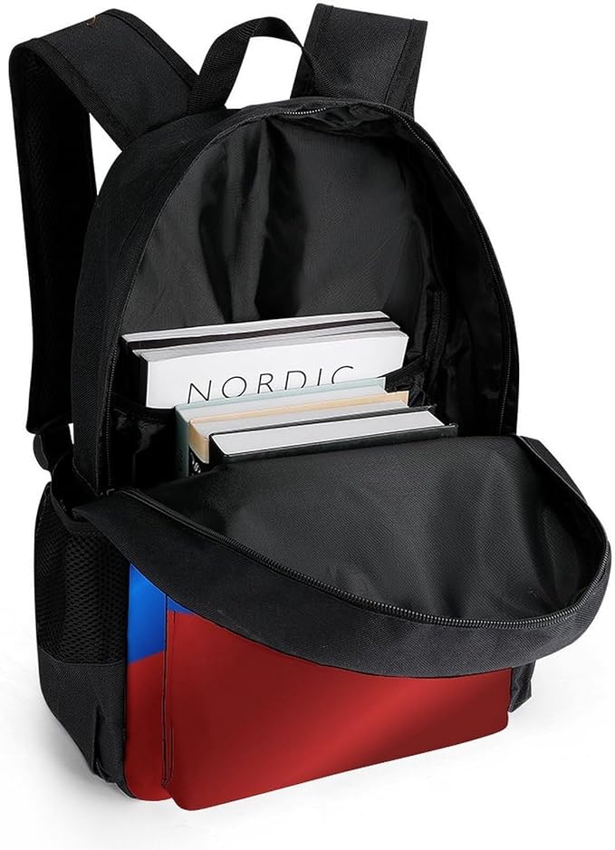 Men Women Lightweight Flag Of Russia Backpack Large Capacity Bookbag With Smooth Zippers for Gym Business Running
