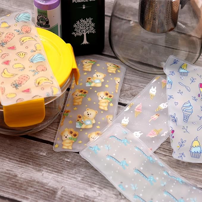Ice Pack for Lunch Bags, Reusable Lunch Ice Pack, Cooler Ice Packs, Freezer Packs, Slim & Long-Lasting for Lunch Box, Beach Cooler Bag, Picnic Baskets, Keep Food Cool Fresh (5 PCS)