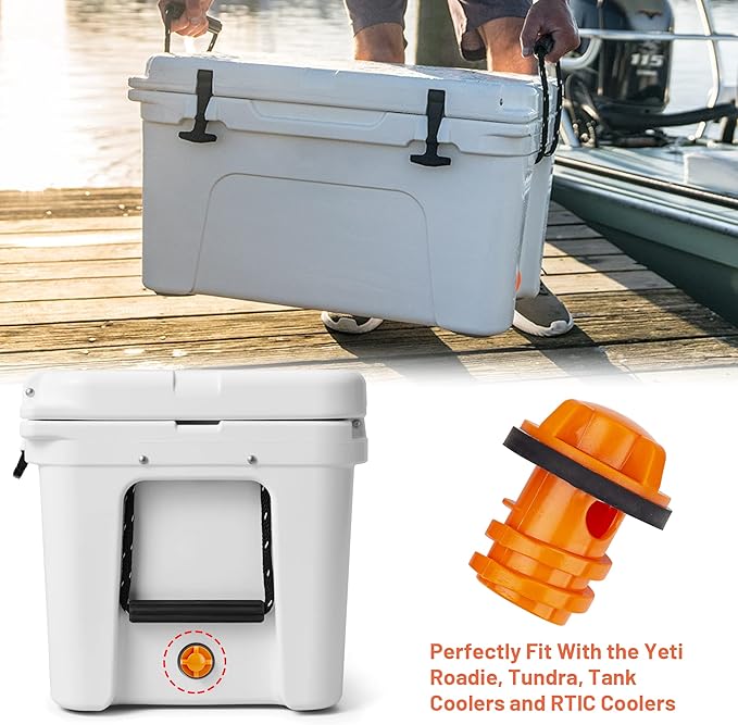 Cooler Drain Plug, 2 Pack Replacement, Compatible with Yeti Roadie, Tundra, and Tank Coolers and RTIC Coolers