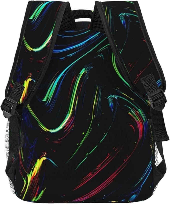 Lightweight Rucksacks for Climbing Outdoors Walking Cycling, Large Capacity Anti-Theft Multipurpose Carry On Bag, Abstract Color Pattern Camping Outdoor Backpack