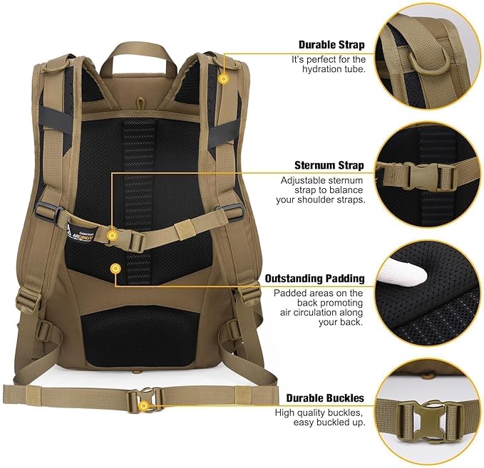Mardingtop Small Military Tactical Backpack for Men,25L Molle Cordura Backpack for Hiking,Camping,Rucking