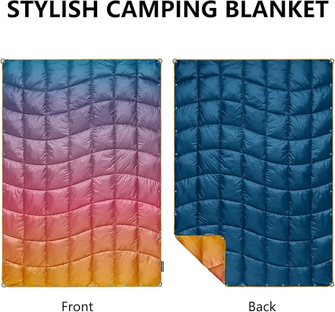 Camping Blanket, Puffy Blanket Lightweight Windproof Water Resistant for Outdoors,Hiking, Backpacking,Beach,Car,Picnic,Stadium