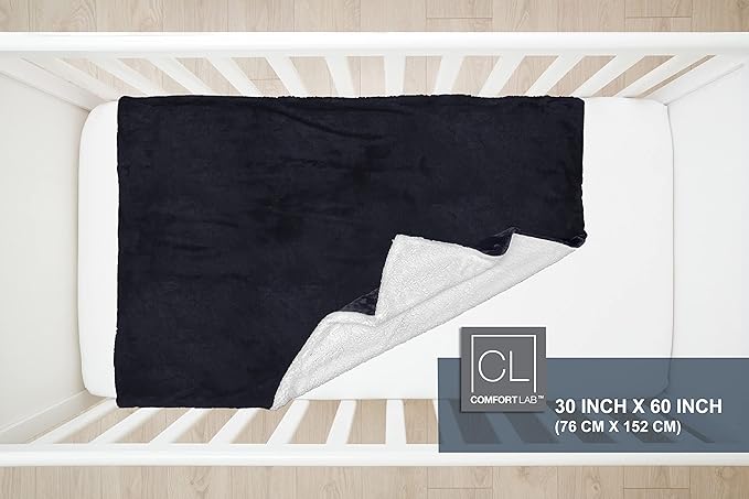 Comfort Lab Reversible Flannel Sherpa Blanket - Elegant Fluffy Bed Blankets for Bedroom and Home Decor - Anti Pilling Non Shedding Cozy & Warm Fleece Cover - King/California King (108" x 90") - Navy