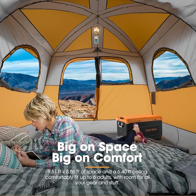SanHima SUV Tent for Family Camping - Waterproof & Windproof SUV Tailgate Tent with Storage Bag for Van Jeep CUV Model Y, Up to 6-8 Person