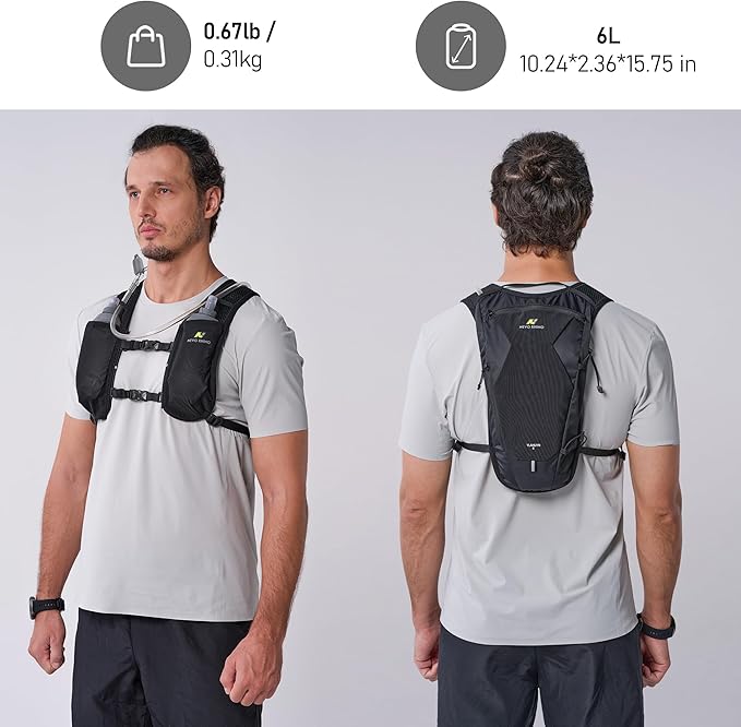 N NEVO RHINO Hydration Backpack,8L Water Backpack with 50 oz /1.5L Water Bladder Bike Hydration Pack for Men Women,Lightweight Hiking Backpack Hydro Water Daypack for Cycling Hiking
